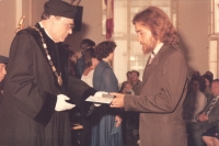 Václav Štěpánek, graduation at Faculty of Arts of then Jan Evangelista Purkyně University, today and originally Masaryk University, June 1983