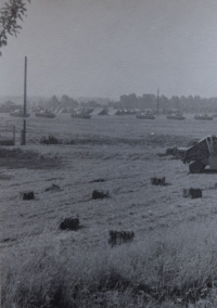 August 21, 1968 in Hronov, Soviet tanks in front of Jaroměř