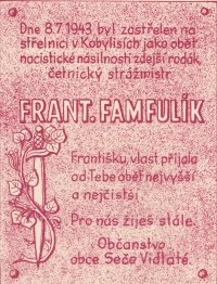 Thank you leaflet from the citizens of Vidlatá Seč