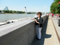 Danielle in Bratislava by the Danube.

