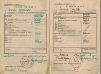 Peter Danzinger's school report from a Jewish school in Lučenec, 1943 - 1944 

