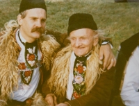 Josef Holcman during grape harvest in Skoronice