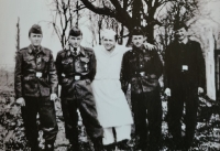 Jan Sýkora in the army, third from the left, 1957	