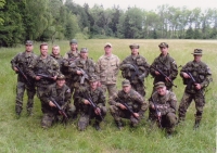 Milan Koutný standing second from right during a ground training in the Czech Republic in 2009