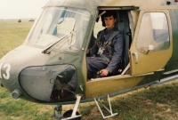 Milan Koutný in flight school in 1990 on Mi-2