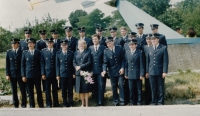Ceremonial decommissioning of VVLS SNP in 1991, Milan Koutný is fourth from the right