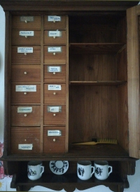 Medicine cabinet made by František Brych, the father of Maria Mannová, made in 1935 