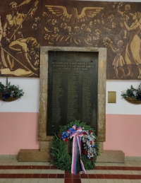 Memorial plaque at the main railway station in Pilsen - with the name of grandfather Jaroslav Komorous