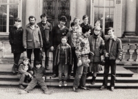 Jiří Fajmon (fourth from the left in the back row) in Warsaw, 1980