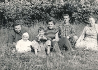 Richard Stára with family, Prague 1956