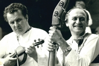 Jaroslav Smutný. With Pavel Musil, the violinist of the music ensemble Radošov. Around 1980.