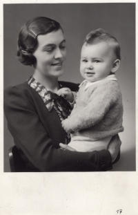 One year old with his mother, 1938