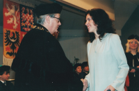 Graduation ceremony of his daughter Libuše in 2000