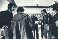 Fotochema, from left Poláček, Hruška, witness, Pavel Baňka, Ján Sás, 1984