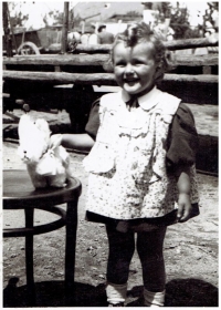 Lydia as a small child visiting grandparents in Topoľčany