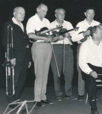 Čestmír (front right) with the band, 1970s
