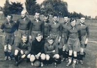 Vtelnicko Football team (Čestmír is the second one from the right)

