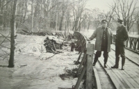 Engineer work on the flooded Váh River. With former classmate Jozef Filipeje. First half of the 70s.