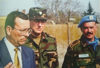 Colonel Kolenčík as commander with the Minister of Defence Imrich Andrejčák and his deputy Col. Kamil Šipul.