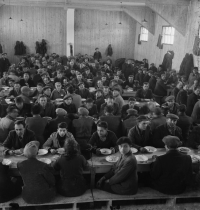 photo from the camp in Nováky, probably a common dining room