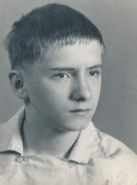 Jaroslav Beneš as a thirteen years old boy, 1959