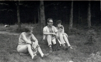 Jan with his wife Hana (right) and Růženka, 1966