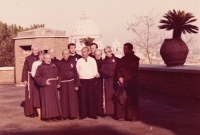 With his fellow brothers in Rome, at the canonization of Agnes of Bohemia, 1989