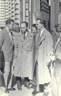 Jan Kadlec on the right with other students from the University of Economic Sciences, circa 1950