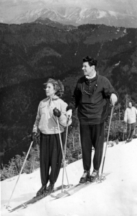 Gertruda Milerská with her husband / Low Tatras / 1954