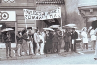 Havlícek’s youth greetings on the May Day, May 1989, Havlíčkův Brod