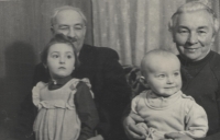 Jiří Miler, his sister Helena and grandparents Milers