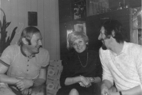 Josef Falář (left) with his sister Marie and brother Petr, around 1985