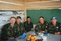 Josef Falář (right) with his colleagues from the UNPROFOR peacekeeping mission in Yugoslavia, 1993-1994