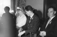 Jiří Ježek with his wife-to-be Marie during the wedding ceremony in Jablonec nad Nisou in 1961
