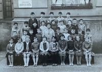 A nine-year-old elementary school,  Karlín, 1960s 