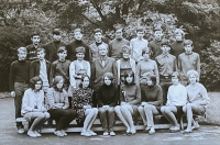 School at Lyčkovo Square - Karlín, Karel Steiner is first from the left in the top row, school year 1968/1969 