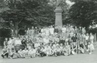 Collective photograph of the participants of the march, July 29, 1989, Havlíčkova Borová