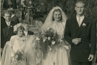 Wedding of Drahomíra Svobodová and Jaroslav Suk, witness´s parents, 1947
