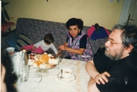 With president Havel´s secretary and her granddaughter Juliana in Veselí nad Moravou in 1997