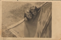 Sokol´s camp Vizovice in 1938, with her friend from Uherské Hradiště