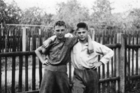 Egon Wiener (right) with his best friend Ruda Reichler in 1955