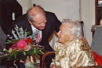 Celebrating the 100th birthday of Anna Pasternáková (Anton's mother).