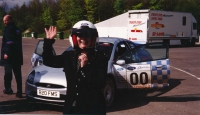 In a race car, UK, 1999