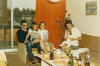 With a family in Canada (next to her husband and her daughter), 1970s