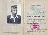 Scout card of Antotnín Szkandera