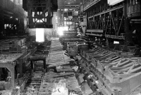Hlubinné pece v Třineckých železárnách, kde A. Szkandera desítky let pracoval, 1988