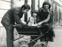 Jaroslava Tvrzníková with her husband and their children, 1977