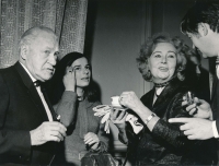 Jaroslava Tvrzníková (the second one from the left) with Eduard Kohout (on the left), Vlasta Fabiánová and Milan Chladil, 1960s