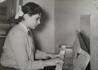 Marie at the STM (Creative Youth Competition) competition, 1960