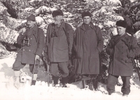 Václav Popp, second from the right, with colleagues from the Forestry office